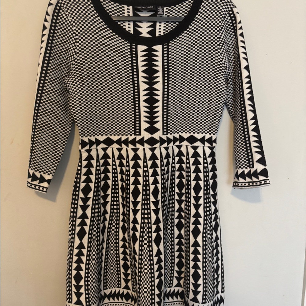 Black and White Geometric Dress